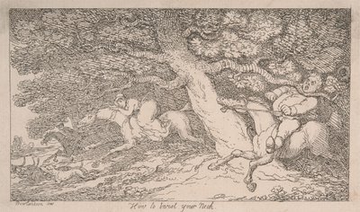 La caccia alla volpe: come slogarsi il collo [da “Consigli agli sportivi”] da Thomas Rowlandson