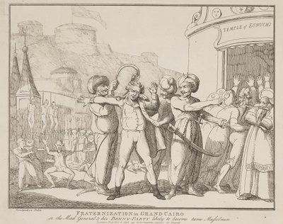 "Fraternizzazione a Grand Cairo" o "Il generale pazzo e la sua allegra combriccola", destinati a diventare musulmani docili da Thomas Rowlandson