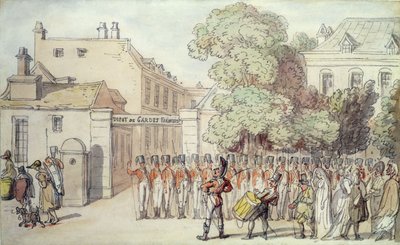 Soldati Francesi in Parata da Thomas Rowlandson