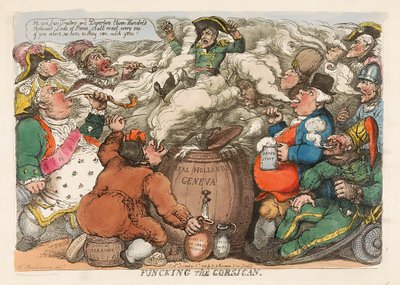Funcking il Corso, incisione colorata a mano da Thomas Rowlandson
