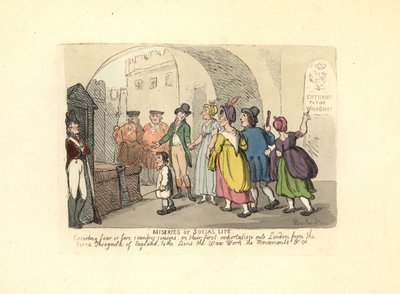 Gentiluomo che accompagna cugini di campagna nella loro prima visita a Londra da Thomas Rowlandson