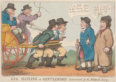 Il “Gig-Hauling”, ovvero il divertimento da gentiluomini del XIX secolo da Thomas Rowlandson