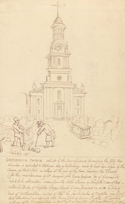 Chiesa di Greenwich da Thomas Rowlandson