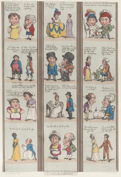Bordi grotteschi per stanze e saloni, [1800], ristampa da Thomas Rowlandson