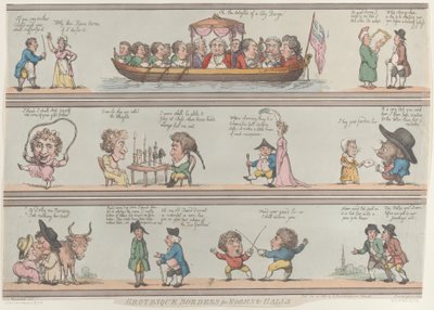 Bordi grotteschi per stanze e saloni, ristampa da Thomas Rowlandson