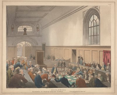 Esame di un fallito davanti ai suoi creditori alla Guildhall da Thomas Rowlandson