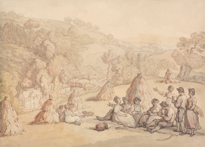 Mietitori che riposano in un campo di grano da Thomas Rowlandson