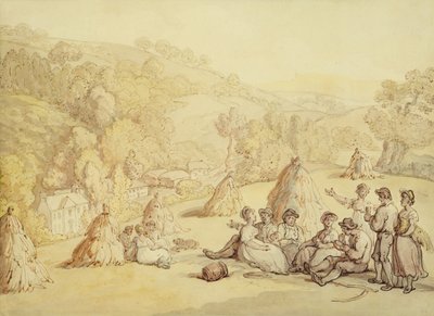 Mietitori che riposano in un campo di grano da Thomas Rowlandson