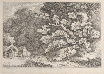Hengar vicino a Camelford, Cornovaglia, da Vedute in Cornovaglia, ca. 1812 da Thomas Rowlandson