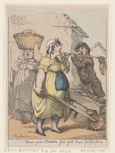 Ecco le tue patate, quattro libbre piene per due pence, 1811 da Thomas Rowlandson