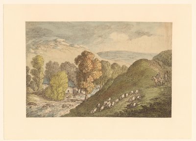 Paesaggio collinare con pecore da Thomas Rowlandson
