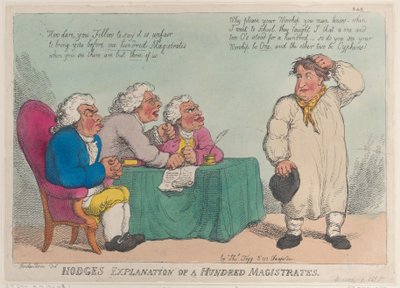Spiegazione di Hodge di cento magistrati da Thomas Rowlandson