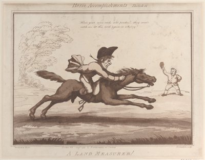 Competenze del cavallo, schizzo 11: un misuratore di terre!! da Thomas Rowlandson