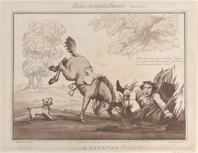 Horse Accomplishments, Sketch 12: A Vaulter !!, 1 agosto 1799 da Thomas Rowlandson