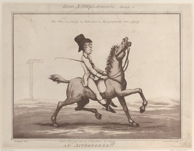 Competenze del cavallo, Schizzo 1: Un astronomo!!, 1 agosto 1799 da Thomas Rowlandson