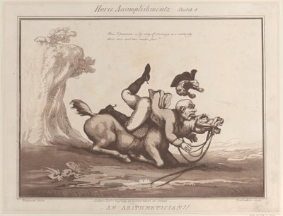 Competenze del Cavallo, Schizzo 8: Un Aritmetico!! da Thomas Rowlandson