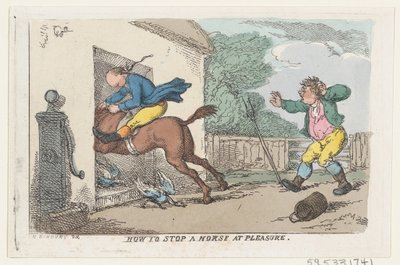 Come fermare un cavallo a piacere, 1803 da Thomas Rowlandson