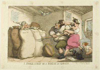 Sento odore di un topo o di un furfante nel grano da Thomas Rowlandson