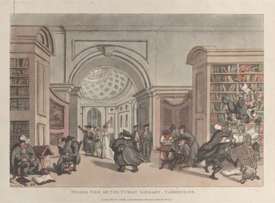 Vista Interna della Biblioteca Pubblica, Cambridge da Thomas Rowlandson