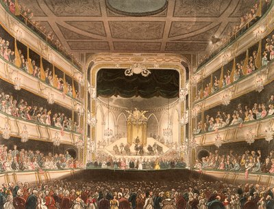 Interno del Covent Garden Theatre, Londra, 1808 da Thomas Rowlandson