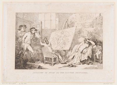 Intrusione nello studio o Il pittore disturbato da Thomas Rowlandson