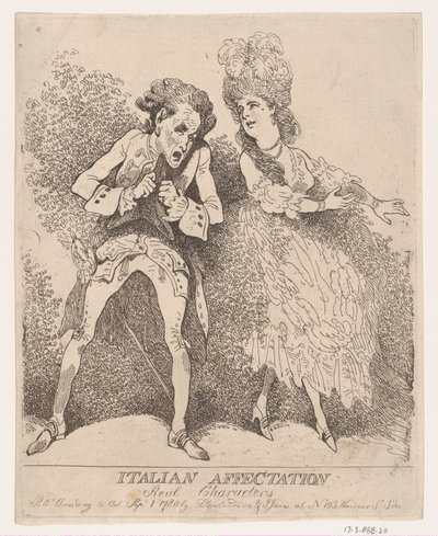 Affettazione italiana, Personaggi reali da Thomas Rowlandson