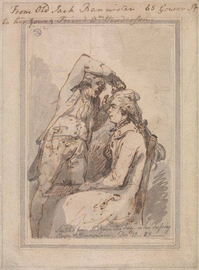 Jack Bannister nel suo camerino da Thomas Rowlandson
