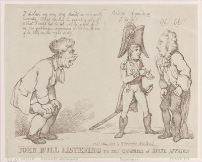 John Bull ascolta le dispute degli affari di stato, 1 maggio 1803 da Thomas Rowlandson