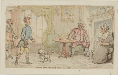 Johnny è tornato sano e salvo da sua madre da Thomas Rowlandson