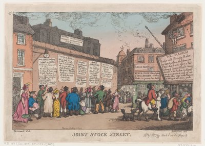 Joint Stock Street, 10 marzo 1808 da Thomas Rowlandson