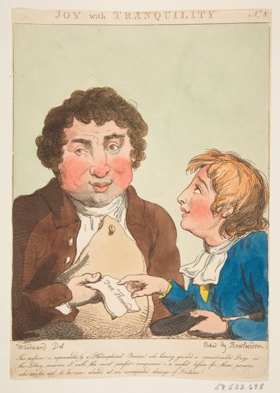 Gioia con tranquillità Le Brun travestito, o caricature delle passioni da Thomas Rowlandson