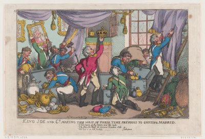 Re Joe e Co. che sfruttano al massimo il loro tempo prima di lasciare Madrid, 25 settembre 1808 da Thomas Rowlandson