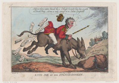Re Joe sul suo asino spagnolo da Thomas Rowlandson