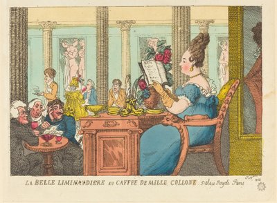 La Bella Limonaia al Café des Mille Colonnes, Palais Royal, Parigi da Thomas Rowlandson
