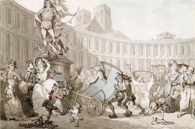 La Place des Victoires, Parigi, c.1789 da Thomas Rowlandson