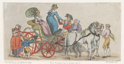 Signore che Scendono da una Carrozza (dettaglio) da Thomas Rowlandson