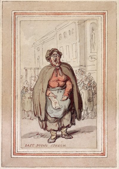 Ultimo discorso di morte, fine XVIII-inizio XIX secolo da Thomas Rowlandson