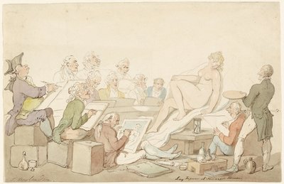 Figura di posa a Somerset House da Thomas Rowlandson