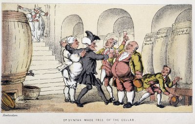 Il dottore in una cantina o una grotta - in "I tre viaggi del dottor Syntax: alla ricerca del pittoresco, della consolazione e di una moglie" di William Combe, ill. Rowlandson da Thomas Rowlandson