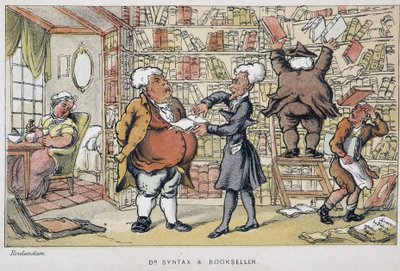 Il dottore e un venditore di libri - in "I tre viaggi del dottor Syntax: alla ricerca del pittoresco, della consolazione e di una moglie" di William Combe, ill. di Rowlandson da Thomas Rowlandson