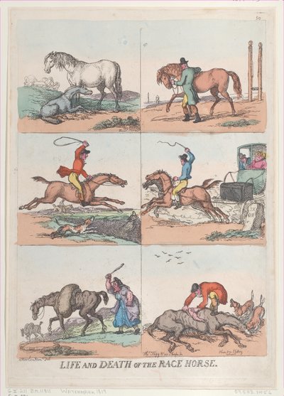 Vita e morte del cavallo da corsa, [25 settembre 1811], ristampa da Thomas Rowlandson