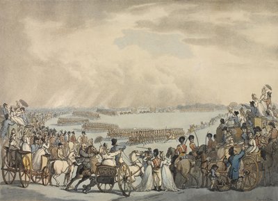 Volontari della Cavalleria Leggera di Londra e Westminster, comandati dal colonnello Herries, rivisti da Sua Maestà a Wimbledon Common, 5 luglio 1798 da Thomas Rowlandson