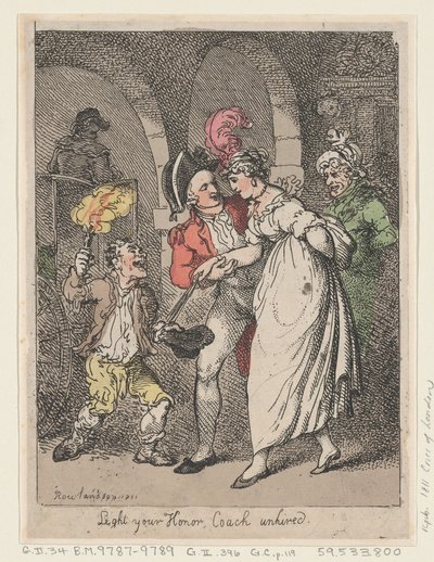 Accendi il tuo onore, carrozza non noleggiata, 1811 da Thomas Rowlandson