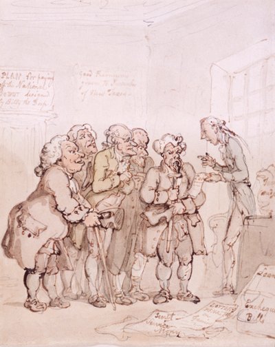 Appaltatori di prestiti, fine XVIII-inizio XIX secolo da Thomas Rowlandson