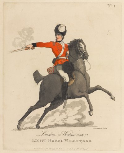 Volontari della Cavalleria Leggera di Londra e Westminster da Thomas Rowlandson