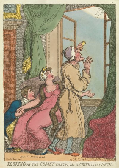Guardare la cometa fino a farsi venire un torcicollo da Thomas Rowlandson