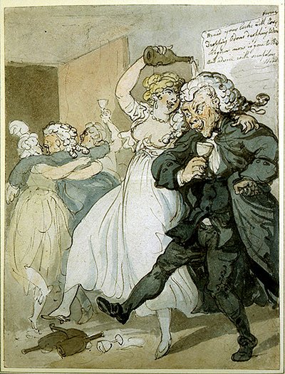 Amore e legge (acquerello su carta) da Thomas Rowlandson
