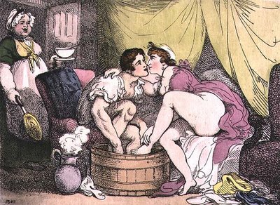 Amore in una vasca o una cura per il raffreddore da Thomas Rowlandson