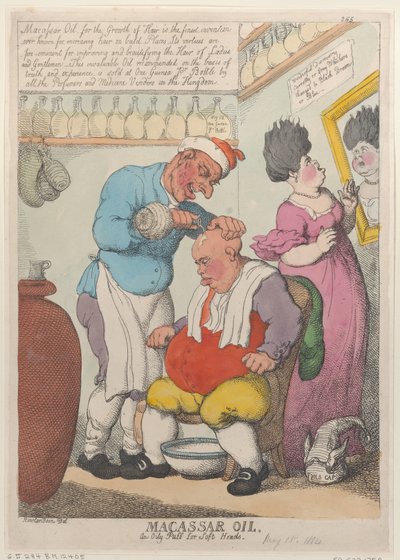 Olio di Macassar, un soffio oleoso per teste morbide, 15 marzo 1814 da Thomas Rowlandson