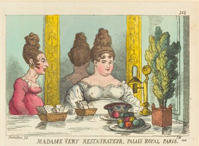 Madame Very Restaurateur, Palais Royal Paris da Thomas Rowlandson
